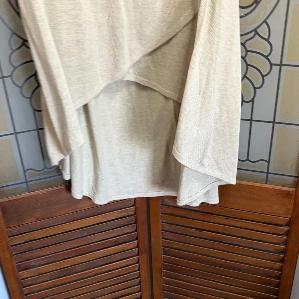 PrAna Tidal Wave Skirt In Sandwashed Beige Preppy Coastal Hemp Blend Size L
